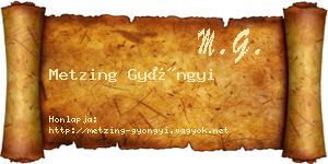 Metzing Gyöngyi névjegykártya