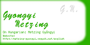 gyongyi metzing business card